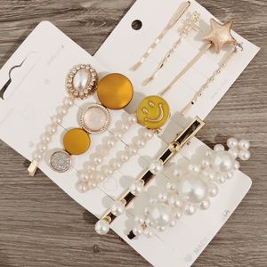 Women girl crystal floral pearl barette hair clip pin